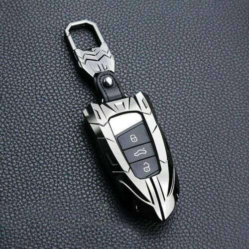 Armor Style Metal Smart Car Key Case Cover Holder Shell Keychain Accessories For VW Tiguan Passat Golf Alltrack Atlas Skoda