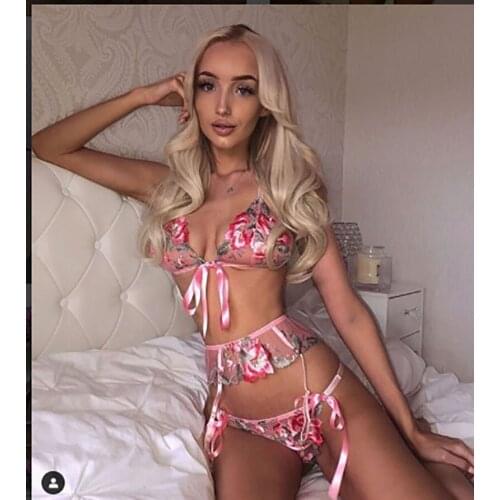 Top Fashion Sexy WomenS Pajamas Split Three-Piece Sexy Suit Europe And America Hot Selling Sexy Lingerie