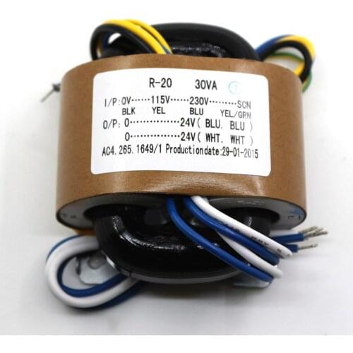 30VA HiFi Audio R Core Power Transformer 30W 0-24V + 0-24V Pure Copper Transformer