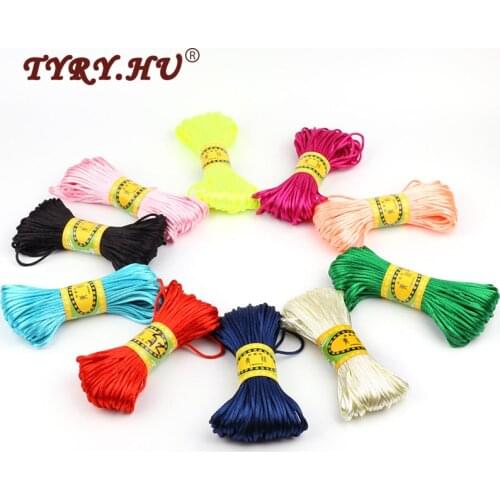 TYRY.HU 20M/Lot Satin Cords DIY String Cord Nylon Rope Accessary&Findings For Baby Silicone Teething Bead Necklace Jewelry Cord