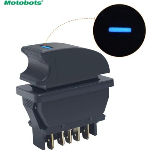 MOTOBOTS 1PC New Universal 5pins Car Power Window Switch 12V/24V 20A with Illumination Blue LED Light #AM2945