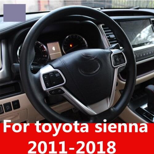 High-quality ABS Chrome steering wheel trim Interior trim sequins dashboard trim Auto Accessories For toyota sienna 2011-2018