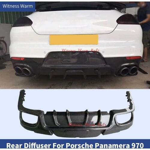 For 970 High Quality Carbon Fiber Car body kit Rear lip Back Bumper Diffuser For Porsche Panamera 970.2 Car Styling 2015 2016