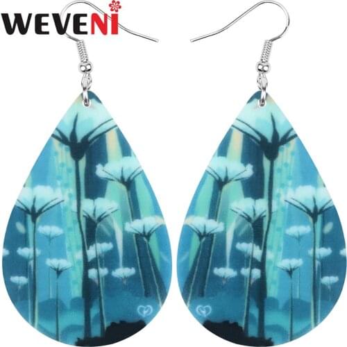 WEVENI Acrylic Teardrop Anime Daffodil Flower Earrings Drop Dangle Jewelry For Women Girls Teens Kids Teens Charms Hot Sale Gift