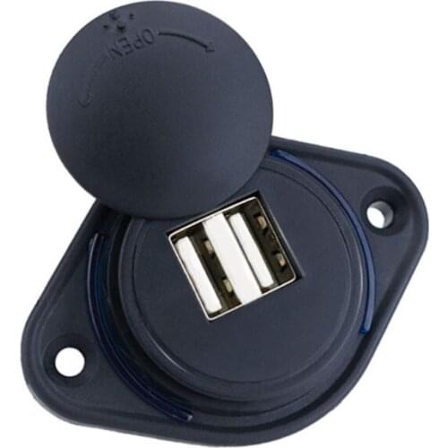 Dual USB Charger Socket Waterproof Power Adapter Outlet 2Ports Quick Charge 12/24V 3.1 A Port for Car Boat Marine Mobile G5AD