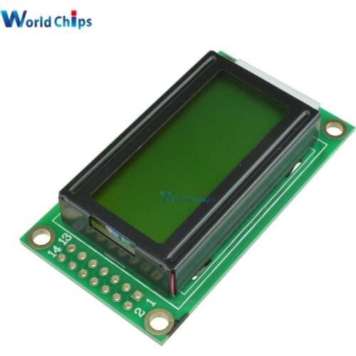 Yellow 0802 LCD 8x2 Character LCD Display Module 5V LCM For Arduino Raspberry pi