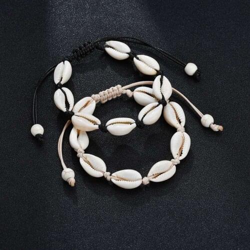 Fashion Handmade Natural Seashell Hand Knit Bracelet Shells Bracelets Women Accessories Beaded Bracelet Bohemian Beach Jewelry