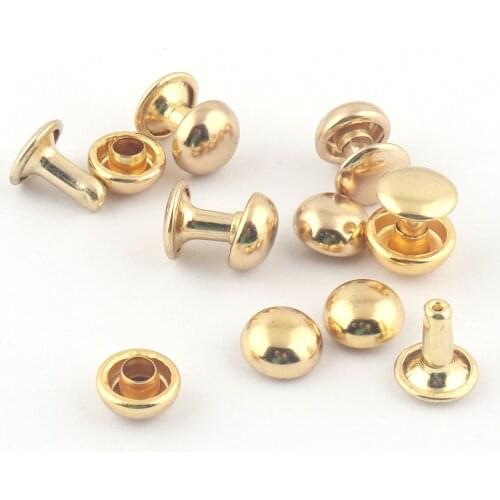 9mm Gold Half Round Rivets Metal Studs Rivets Studs Leather Craft Accessories Purse Bag Handbag Craft Supplies