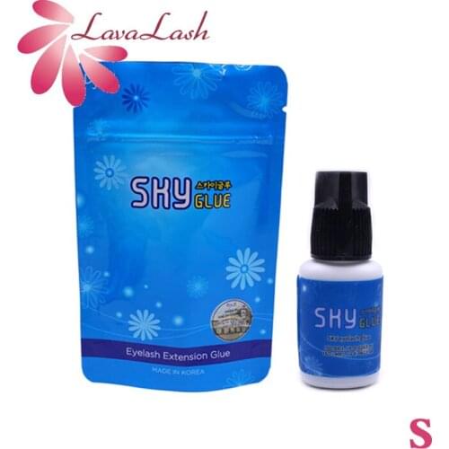 1 Bottle SKY Glue Eyelash Extensions Black Cap Original Beauty Shop Makeups Tools Korea Lash Glue Wholesale 5ml With Sealed Bag