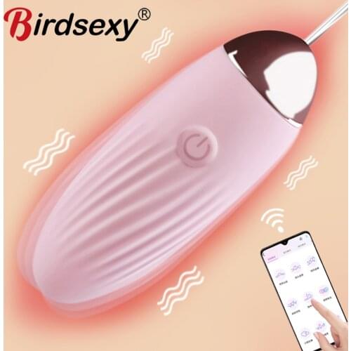 10 Frequency Vibrator G-spot Massage Silicone Wireless APP Remote Control Bluetooth Connect Pretty Love Adult Sex Toys for Women
