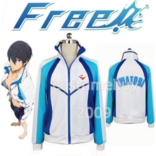 Anime Free! Iwatobi Swim Club Haruka Nanase Jacket Cosplay Costume Sport Hoodie