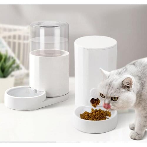 3.8L Two Styles Pet Automatic Feeder Small Size Large Capacity Cat Dog Water Feeder with Non-slip Base Pet Food Container