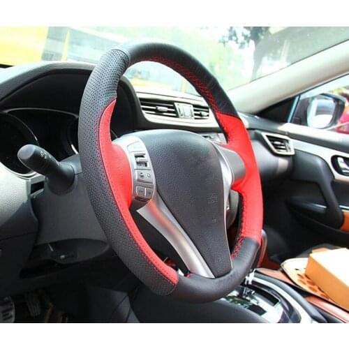 Car-styling For Nissan Qashqai J10 X-TRAIL NV200 2008-2012 Car Steering Wheel Cover Leather Hand Sewing Auto Accessories