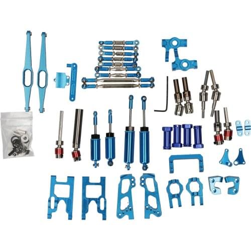 For Wltoys 12428 12423 1/12 RC Car 17pcs Metal C Hub Steering Hub Rear Hub Transmission Drive Shaft Shock Absorber Pull Rod Kit