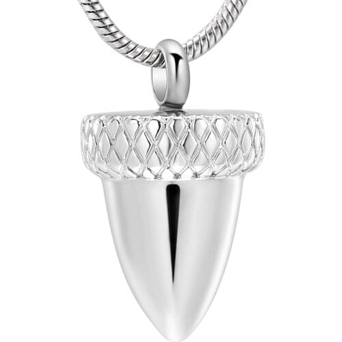 IJD12129 High Quality Cone Type Stainless Steel Cremation Pendant Keepsake Necklace Ashes Urn for Pet/Human Memorial Jewelry
