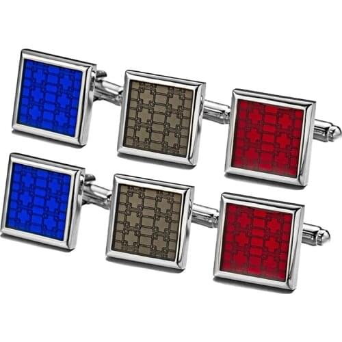 KFLK jewelry shirt cufflinks for mens gift Colorful Lattice Brand cuff links buttons High Quality abotoaduras gemelos guests
