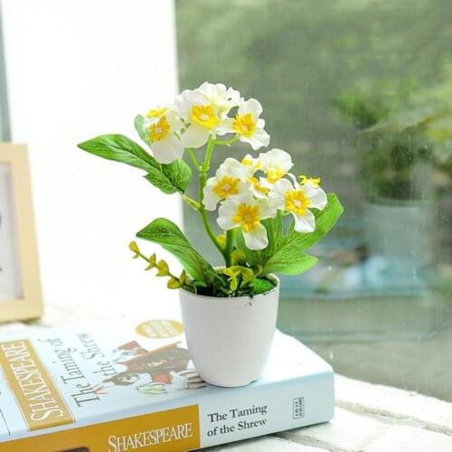 Creative Mini Artificial Flower Potted Plant Lotus Bonsai Wedding Party Garden Home Resturant Table Decor Artificial Plants