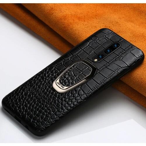 LANGSIDI Genuine Leather Ring bracket Magnetic phone case for oneplus 7 7pro 6 6T Luxury cover for One plus 7 7t pro 5 5t Fundas