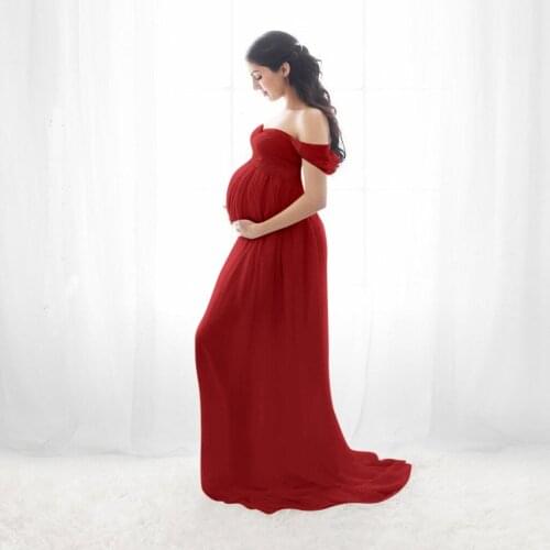 Summer Pregnancy Dress Women Off Shoulder Pregnants Sexy Photography Ruffled Nursing Long Dress Dress Pregnant Photography
