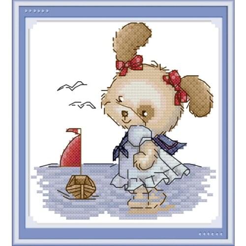 Joy Sunday New Arrival Cross Stitch Set Little Bear Needlework 11&14 CT DIY Handmade Embroidery Kit For Room Decor And Gift