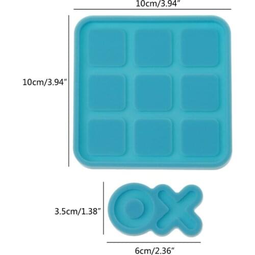 Handmade Tic Tac Toe Game with Board Resin Mold Classic Game Fun Resin Mold Kit M2EA