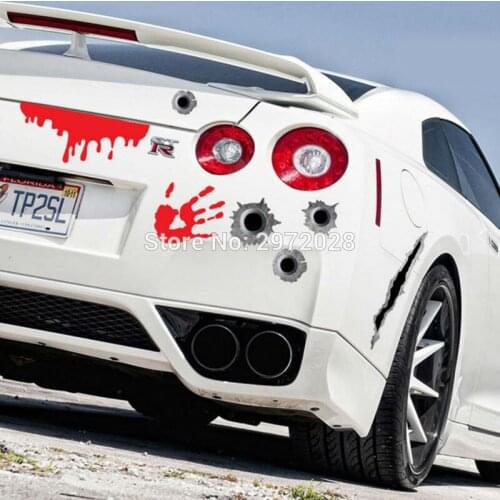 Newest Design Bullet Hole Creative Auto Decal Set Cartoon Car Sticker Car Reflective Bumper Body Decal Creative Pattern Vinyl