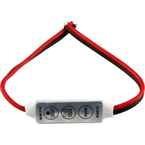 NEW 12V Mini 3 Keys Single Color LED Controller Brightness Dimmer for led 3528 5050 strip light Wholesale 1PCS DJ