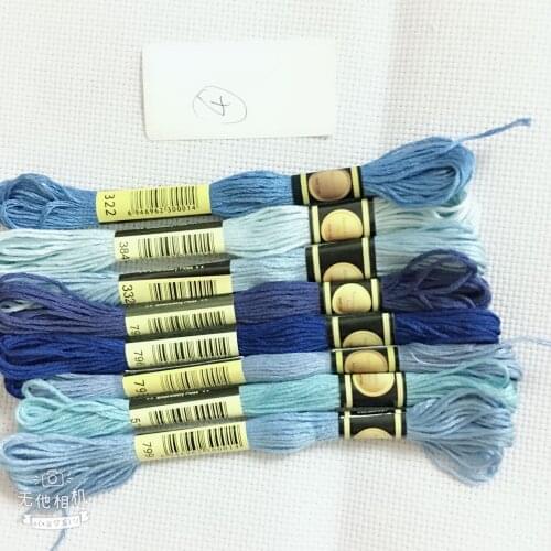 Oneroom ,Multi color DMC340-433 10Pcs/lot two labels Thread Cross Stitch Cotton Sewing Skeins Embroidery Thread Floss Kit 3