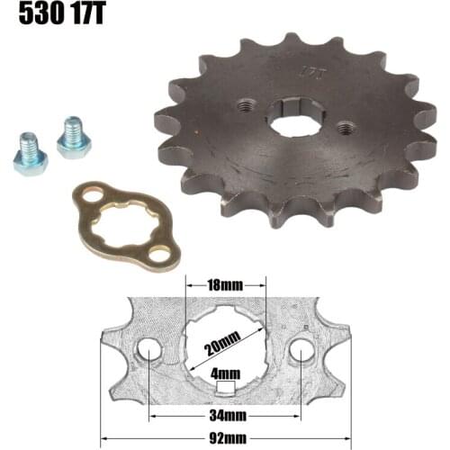 Front Engine Sprocket Star 530 17T 20mm For 530 Chain With Locker Motorcycle Dirt Bike PitBike ATV Quad Parts