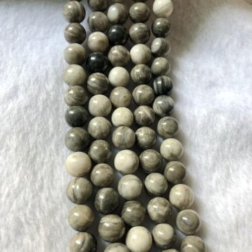 Genuine Natural Petrified Wood Fossiled Jaspe r Beads 10mm Round Gray Stone Beads,1 of 15"strand
