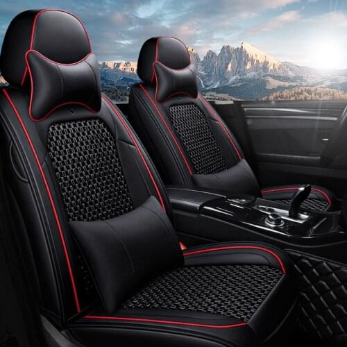 Luxury Car Seat Covers Jacquard Fabric Universal Fit Most Brand Vehicle Interior Accessories Seat Covers Top Quality Leather