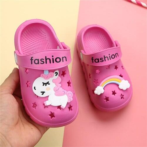 Children Slippers Summer Unicorn Rainbow Kids Girl Boy Sandals Baby Toddler Shoes Non-slip Cartoon Cute Children Beach Shoes New