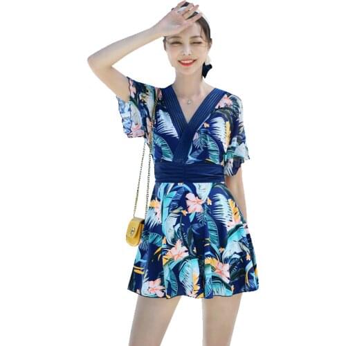 Sexy Women Plus Size High Quality One Piece Swimwear Print Swimsuit Hot Spring Bathing Suit Lady Beach Wear