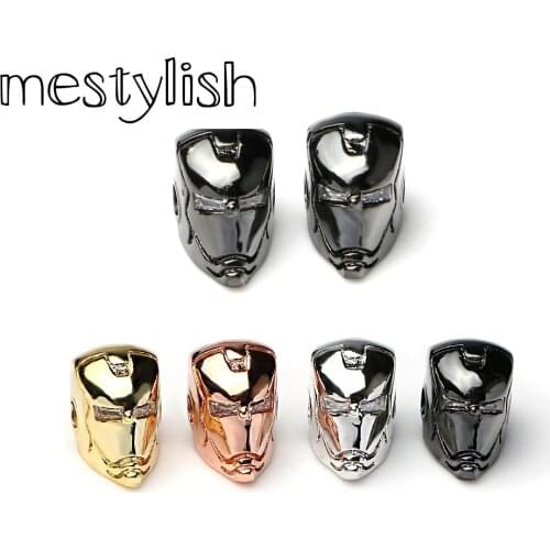 Mesylish Iron Man Helmet Beads CZ Super Hero Type Suitable For Bracelet Necklace Manufacturing
