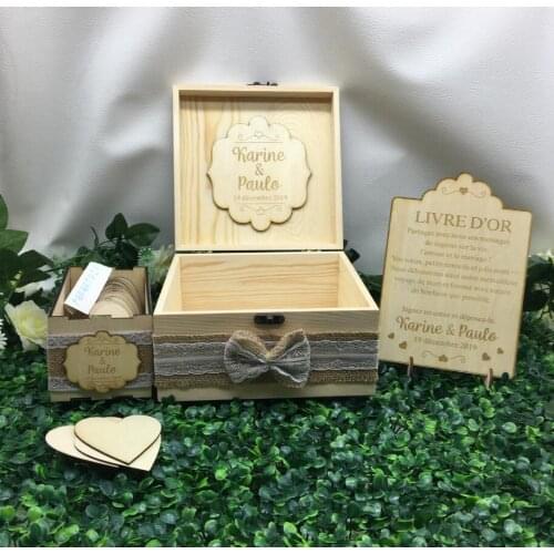 Personalised Rustic Vintage Wedding Wood Guest Book Alternative Wish Box Wishes birthday baby shower drop top box guestbook