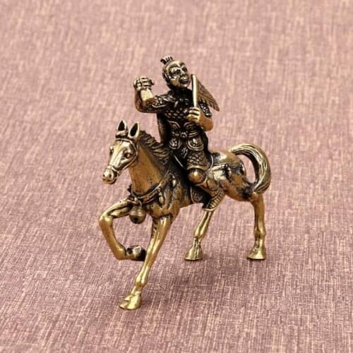 Pure Copper Monkey Riding Horse Statue Miniature Figurines Home Desk Feng Shui Ornaments Crafts Decor Bring Good Luck and Wealth