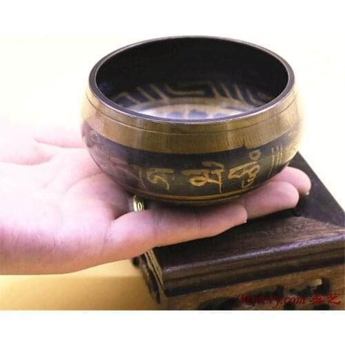 Tibetan Singing Bowl 9CM 3.5'' YOGA Healing Music Bowl HIMALAYAN Hand Hammered CHAKRA MEDITATION Free Ship TBC839