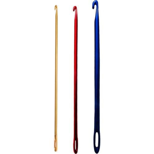 Three-color Three-piece DIY Braided Crochet Hook With Holes DIY Sewing Needle Sewing Accessories High Quality Crochet