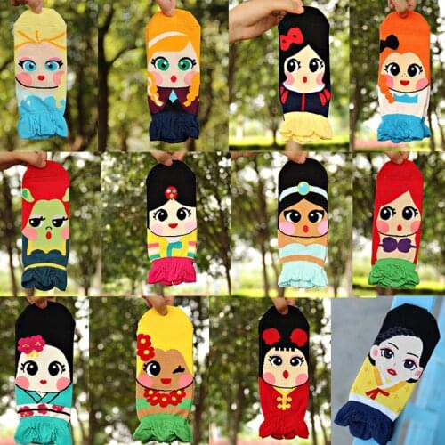 LNRRABC Creative Harajuku Socks Lovely Children Student Cartoon Princess Girls Cotton Blends Short Socks Low Cut Ankle Socks