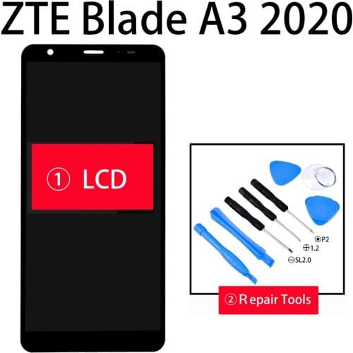 100% Tested 5.45" For ZTE Blade A3 2020 2020RU / A3 Prime LCD Display + Touch Screen Digitizer Assembly Spare Parts +Tools