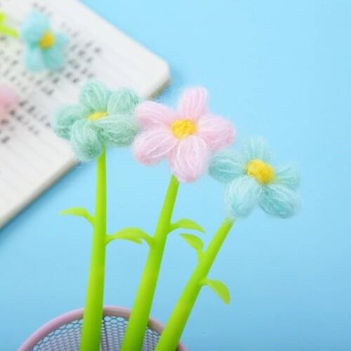 1 Piece Cute Kawaii Silicone Sun Flower Gel Pen Stationery Office School Supplies Novel Sweet Lovely Pretty creative