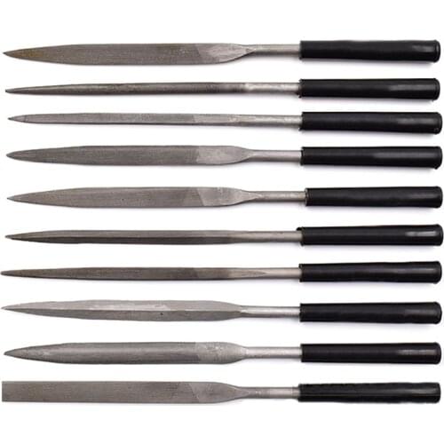 10PCS/set Tools Needle Files For Metal Glass Stone Jewelry Wood Carving Craft Sewing Hand Tool Various Shapes 3*140mm