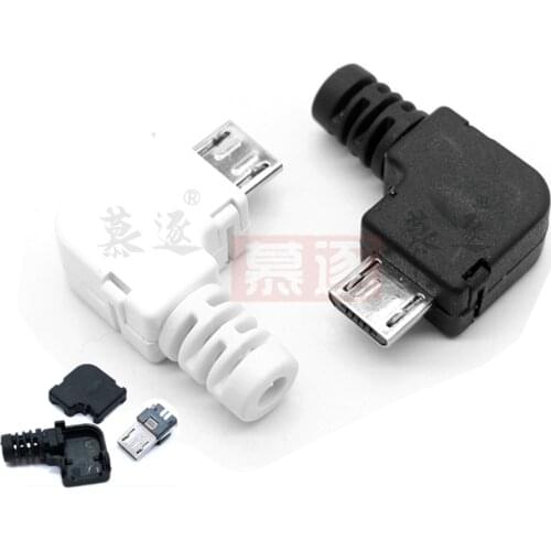10PCS/LOT Micro USB 5Pin Male connector plug Black/White welding Data OTG line interface DIY data cable accessories