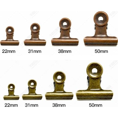 1000Pcs/Lot Retro Round Metal Grip Clips Bulldog Clip Ticket Paper Stationery Clip For Tags Bags Office Documents Binder Clip