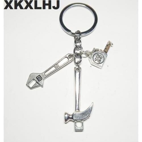 2018 Fashion Jewelry Mechanic Work Wrench Keychain, Hammer Keychain, Tape Measure Keychain Repairman Elegant Gift