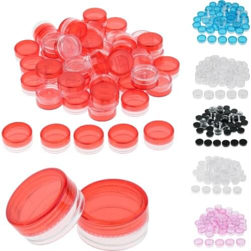 50pcs 3g Empty Jar Container Pot with Colorful Lids for Storaging Cosmetic Lotion Lip Balm Cream etc