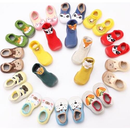 Spring Autumn Baby Toddler Floor Anti-Dropping Heel Kids Sock Shoes Animal Fox Lion Owl 5Sizes 8Colors KeDing