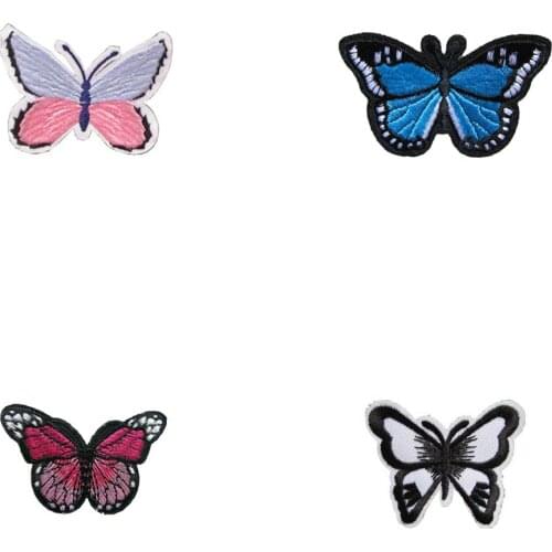 2016 year high quality butterfly fashion style hot melt adhesive applique embroidery patches stripes DIY clothing accessory