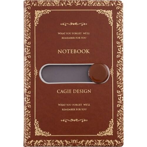 A5 Notebook PU Vintage Travel Journal Magnetic Locking Vintage Diary 8.5''x5.7'' 128 Sheet Lined Paper Soft Cover for Office