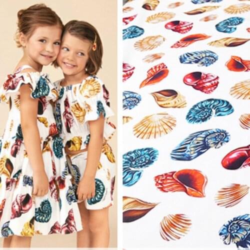 Brand custom printed pure cotton poplin fabric cloth 140 cm width Childrens parent-child clothing sewing fabric for dress